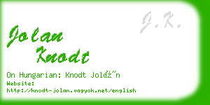 jolan knodt business card